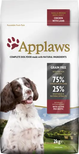 Applaws Perro para Perros Adultos de Raza Pequeña y Mediana con Pollo y Cordero