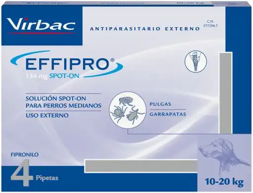 Virbac Pipetas Effipro Solución Spot on para Perros de 10 a 20 Kg (134 mg)