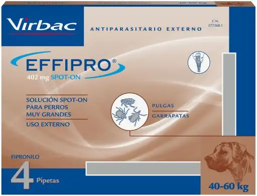 Virbac Pipetas Effipro Solución Spot on para Perros para Perros de 40 a 60 Kg (402 mg)