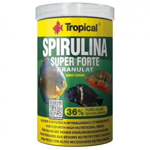 Tropical Alimento Spirulina Super Forte Granulado para Cíclidos Africanos Alguívoros