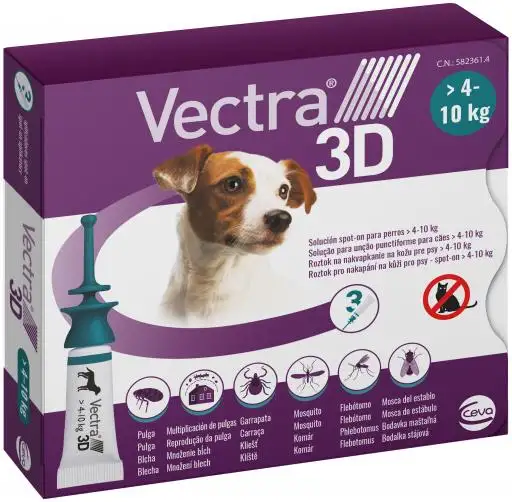 Vectra Pipetas 3D Solución Spot-On para Perros de 4-10kg