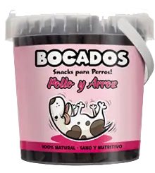 Bocados Barritas Semihúmedas de Pollo y Arroz para Perros