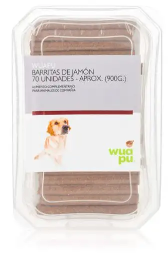 Wuapu Barritas de Jamón para Perros 70 Unidades