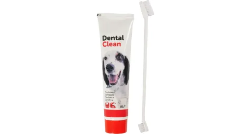 Flamingo Kit Dental de Cepillo y Pasta Dentífrica para Perros