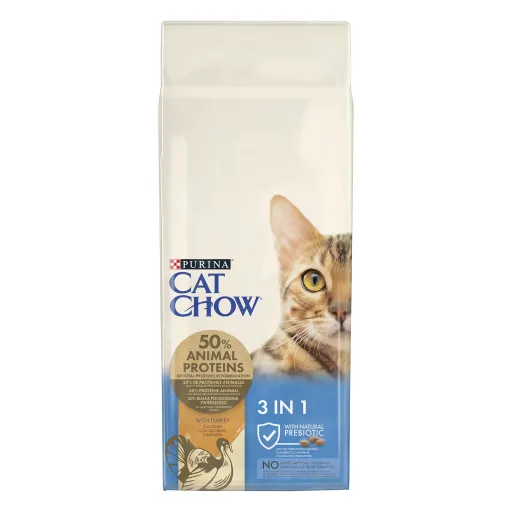 Cat Chow Pienso 3 en 1 para Gatos de Pavo