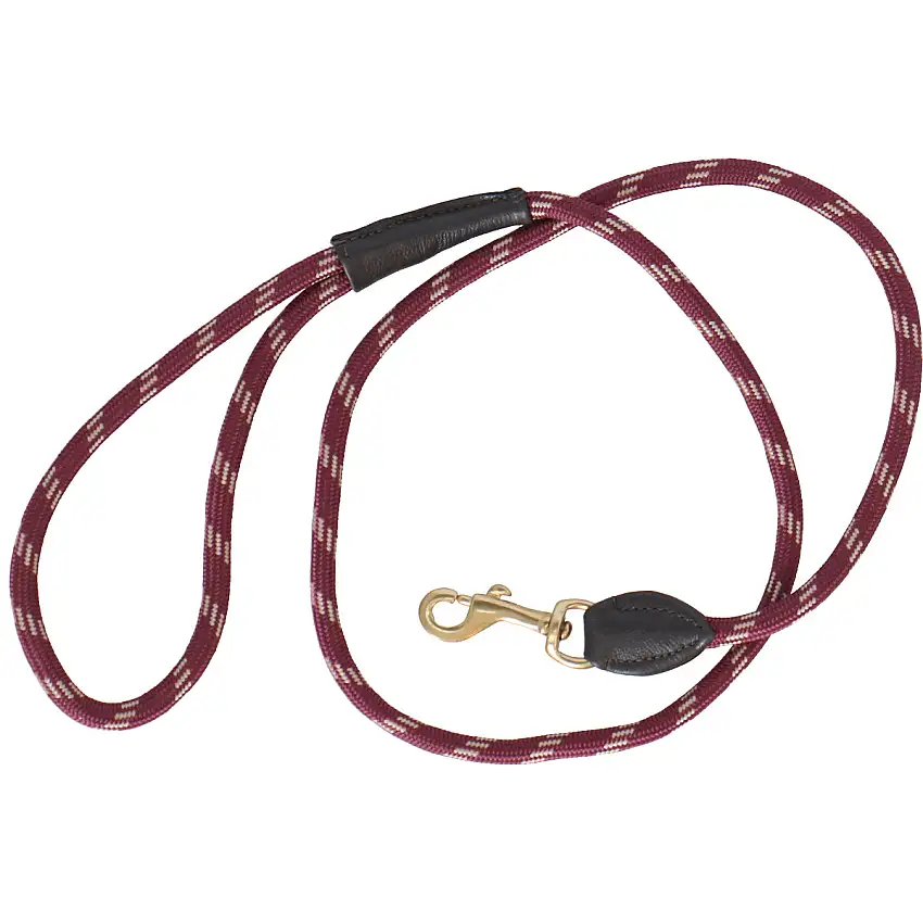 WeatherBeeta Dog Lead Cuerda De Cuero Burgundy/Brown