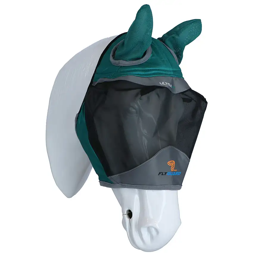 Shires Máscara para Moscas Deluxe con Orejas Verde
