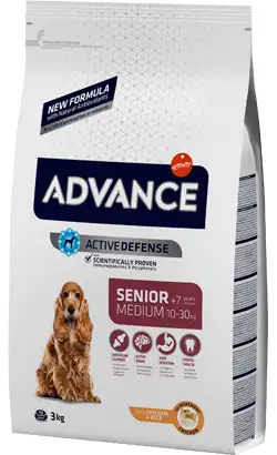 Advance Dog Medium Senior +7 Alimento para perros con pollo y arroz | 3 kg