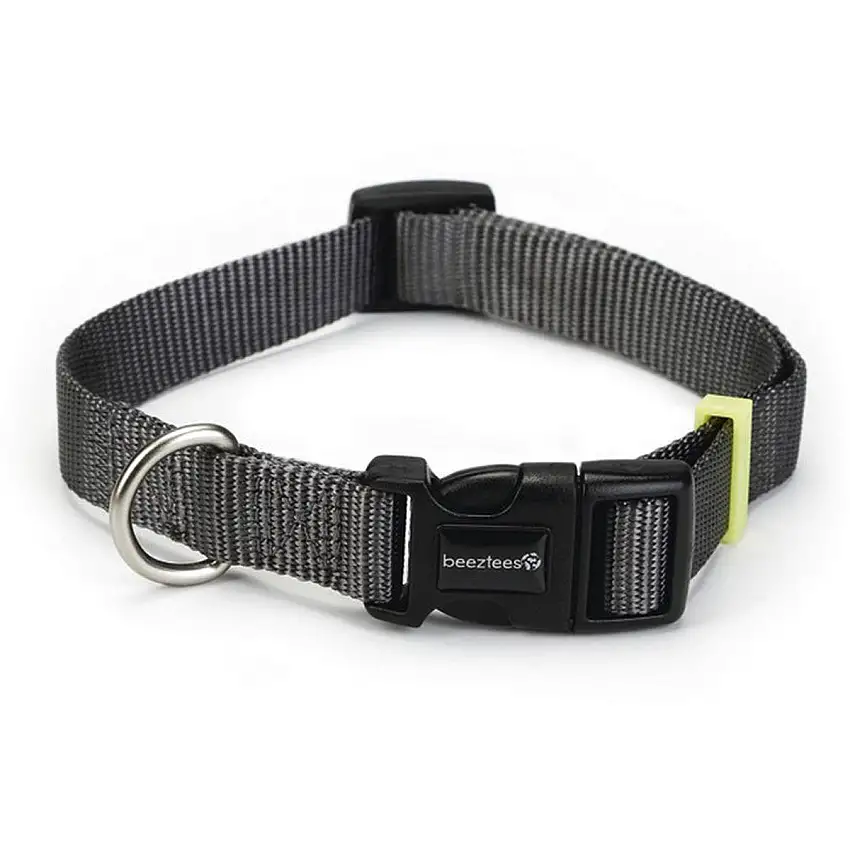 Beeztees Halsband Uni Nylon Gris oscuro