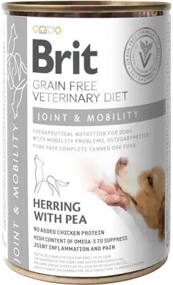 Brit Veterinary Diet Dog Joint & Mobility Grain-Free Herring with Pea | Wet (Can) | 400 g