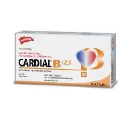 Cardial B 2.5 mg 20 tabletas PRODUCTO CONTROLADO VENTA SÓLO EN FARMACIA CON RECETA MEDICA CUANTIFICADA EN ORIGINAL