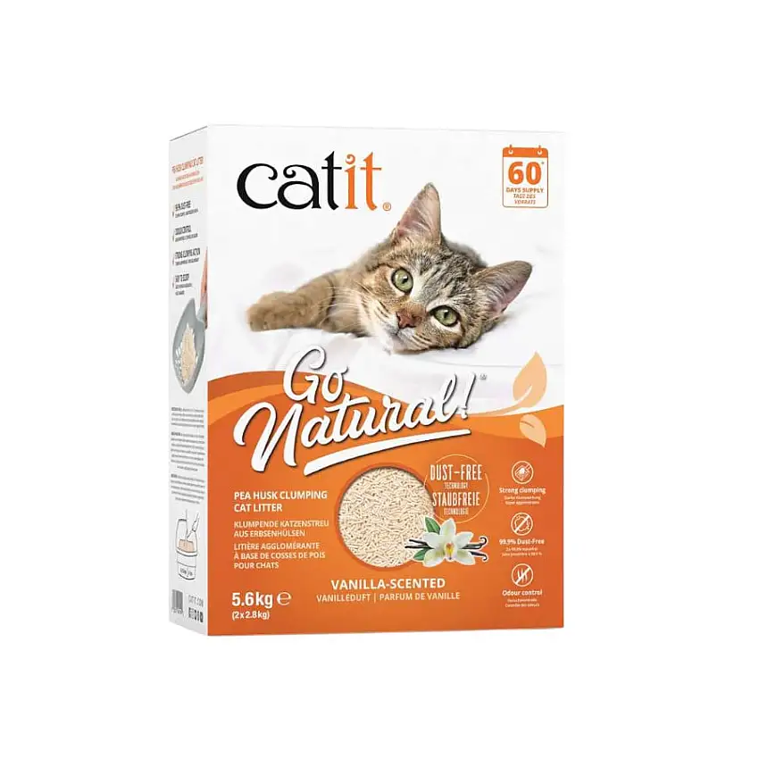Catit Go Natura! Arena Cáscara Guisante Vainilla para gatos