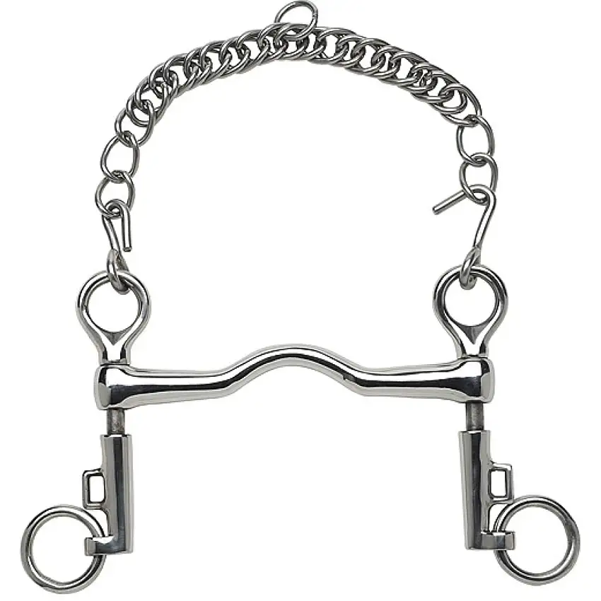 Feeling Bocado de Dressage Saumur Mejillas Cortas Acero Inoxidable Macizo 15mm
