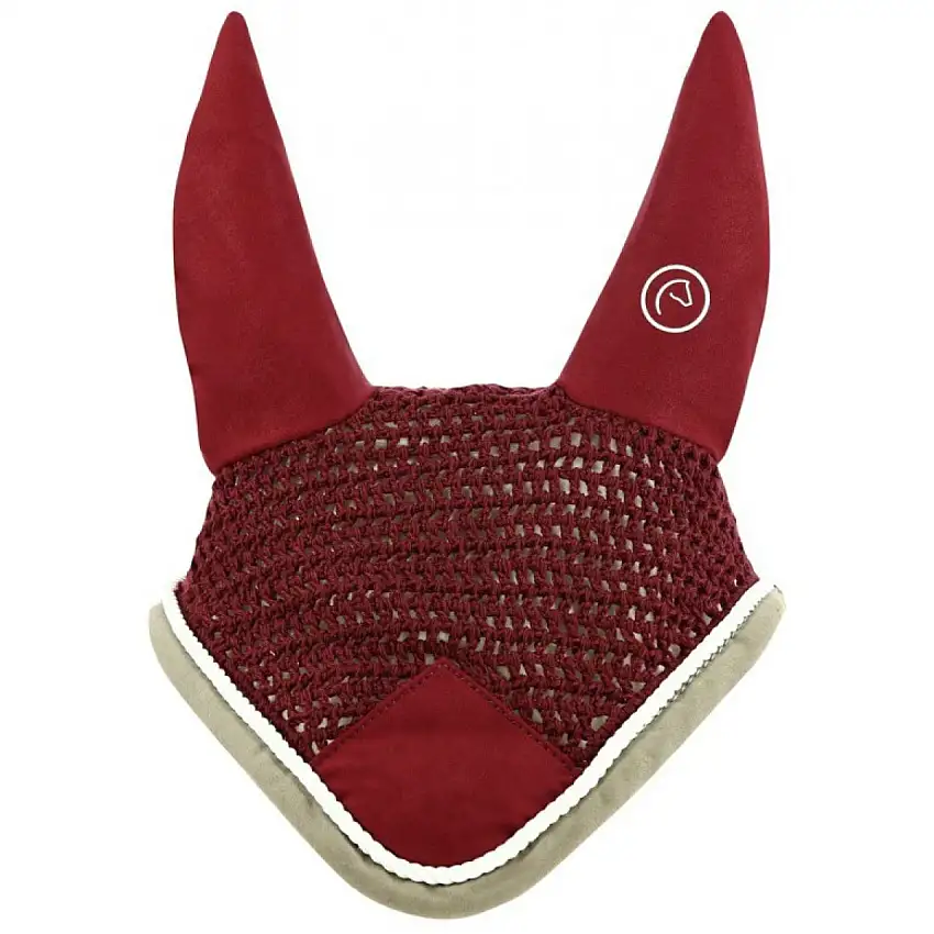 EQUITHÈME Bonete para Orejas Polyfun Bordeaux/Taupe