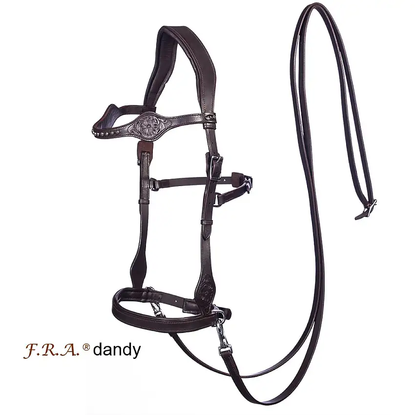 F.R.A. Brida sin Bocado Dandy Side Pull Rein Habana