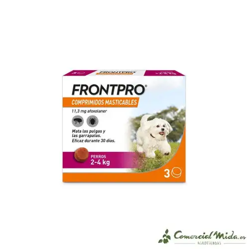 FRONTPRO 11 MG Comprimidos Masticables Antiparasitarios para Perros 2-4 KG