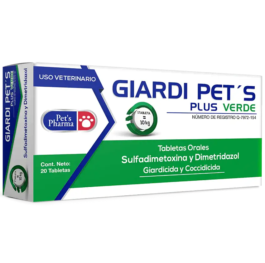 Giardi Pets Plus Verde 20 tabletas ( Giardipets )