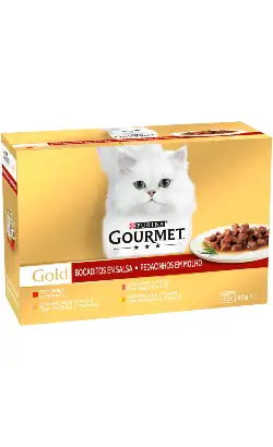 Gourmet Gold Wet Cat Food with Bits in Sauce, Multipack 12 | Wet (Can) | 12 x 85 g