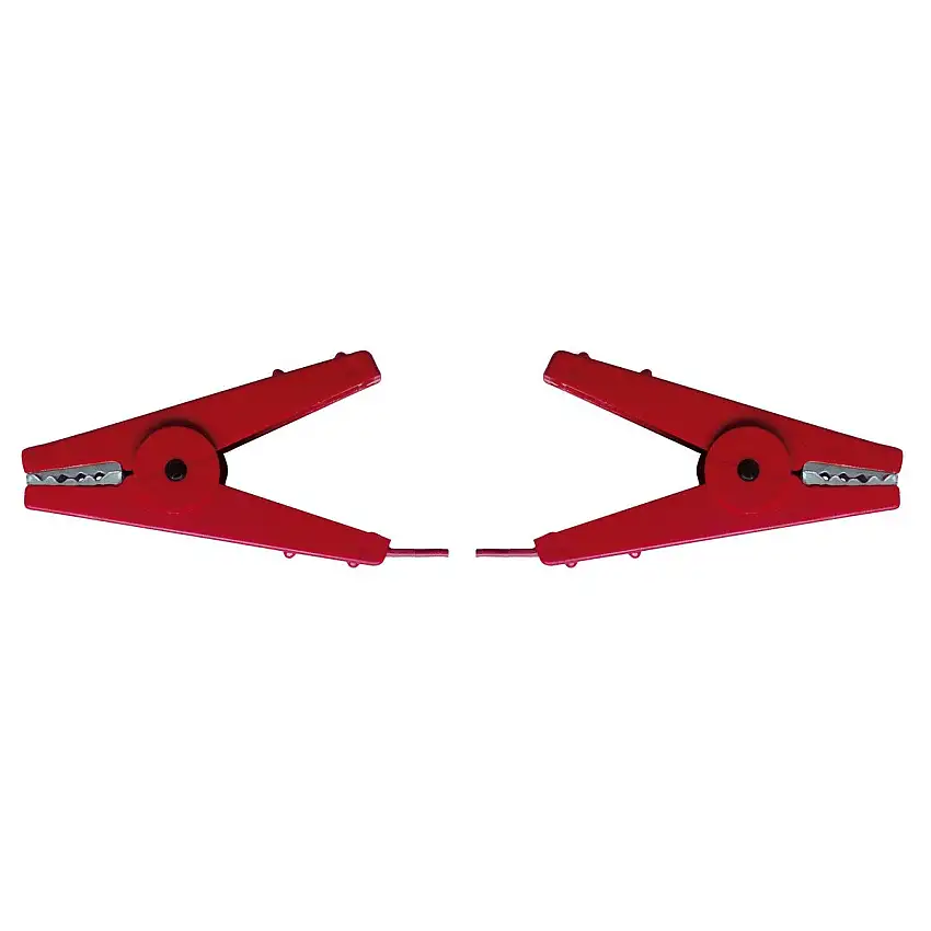 Ako Conector para Cercas con 2 Pinzas de Cocodrilo Rojo
