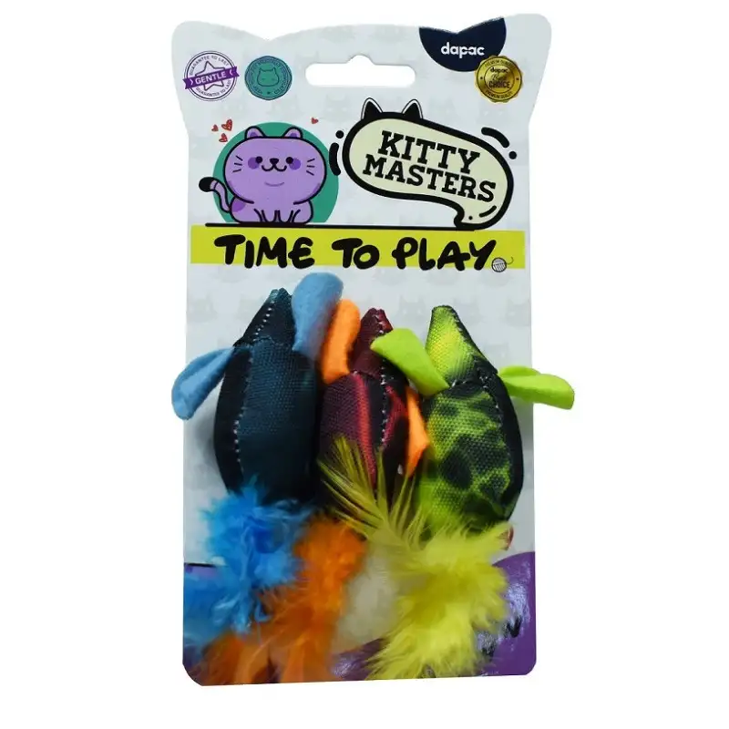 KITTY MASTERS Pack de 3 Ratones Azul Naranja y Amarillo