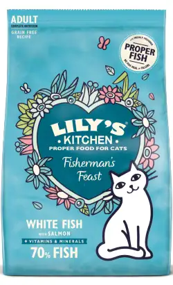 Lilys Kitchen Cat Adult Fishermans Feast White Fish & Salmon Cat Food | 800g