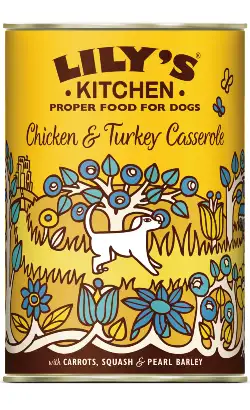 Lilys Kitchen Dog Chicken & Turkey Casserole with Carrots, Squash & Pearl Barley Wet Dog Food | Wet (Can) | 6 x 400g