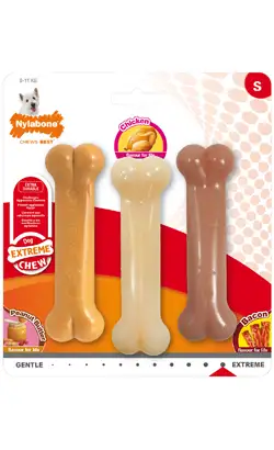 Juguete para perros Nylabone Dog Extreme Chew, paquete triple | Pequeño