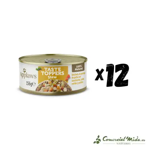 APPLAWS DOG LATA TOPPER Estofado de Pollo y Verduras Pack 12X156gr