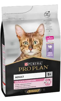 Alimento para gatos adultos Pro Plan Cat Delicate Digestion con pavo y arroz | 3 kg
