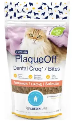 Galletas dentales para gatos Proden PlaqueOff Croq Bites sabor salmón | 60 g