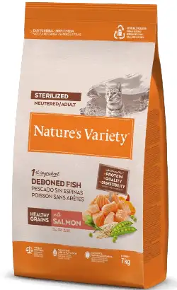 Ração para Gatos Natures Variety Cat Healthy Grains Sterilized Salmão | 3 kg