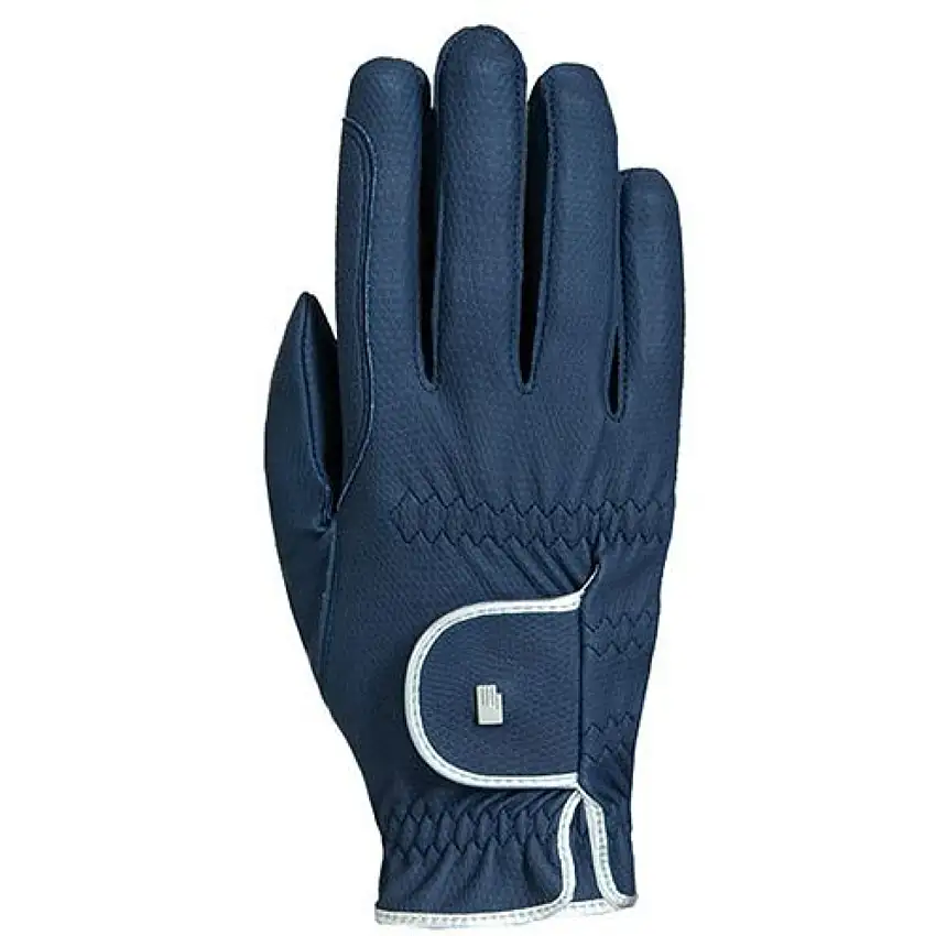 Roeckl Guantes de Equitación Lona Roeck-Grip Lining Marino/Plata