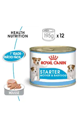 Alimento húmedo para perros Royal Canin Dog Starter Mousse | Húmedo (Lata) | 12 x 195 g
