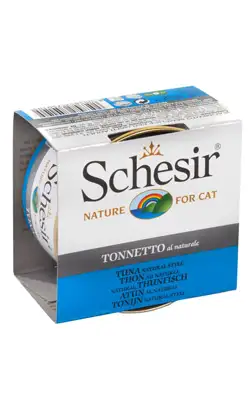 Alimento húmedo para gatos Schesir con atún natural en caldo | Lata | 12 x 85 g