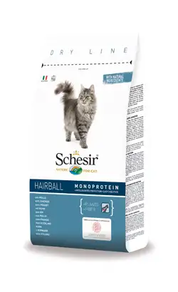 Schesir - Alimento para gatos con bolas de pelo y pollo | 400 g