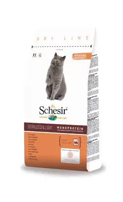 Schesir Cat Sterilized & Light Alimento para gatos con pollo | 400 g