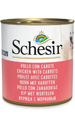 Schesir Dog Chicken and Carrot Wet Food in Gelatin | Wet (Can) | 16 x 285g
