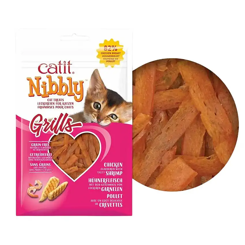 Catit Snack Nibbly Grills Pollo y Gamba Gatos 30 g