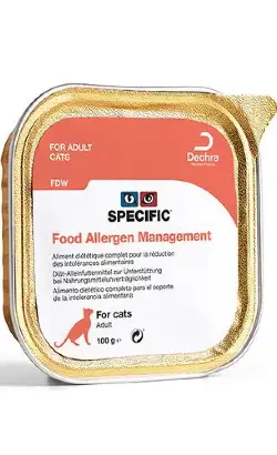 Alimento húmedo veterinario para gatos FDW Specific Cat para el manejo de alergias alimentarias | Húmedo (Terrina) | Caja con 7 terrinas de 100 g