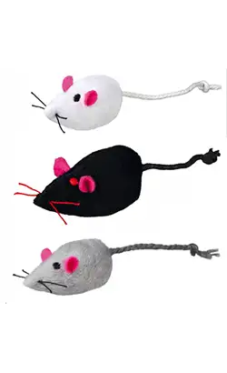 Trixie Cat Toy Plush Mouse Assortment | 3 x 1 Unit