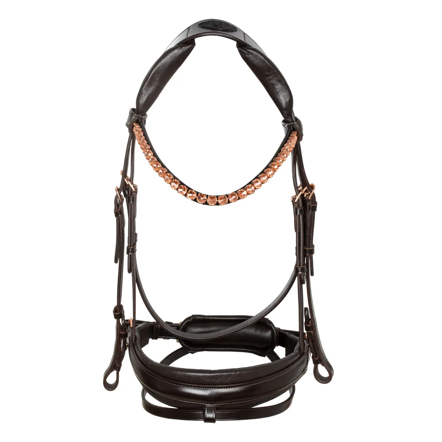 Brida de equitación con muserola combinada anatómica para caballo de cuero Ninfea