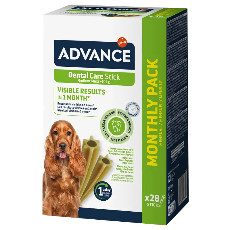 Advance Dental Care Stick Medium caja 720g higiene dental para perros
