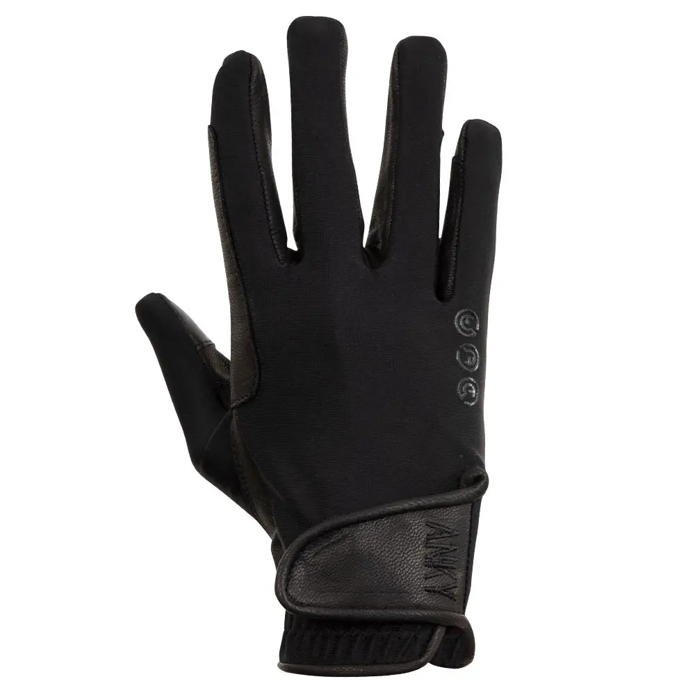 Guantes de equitación de cuero/lycra