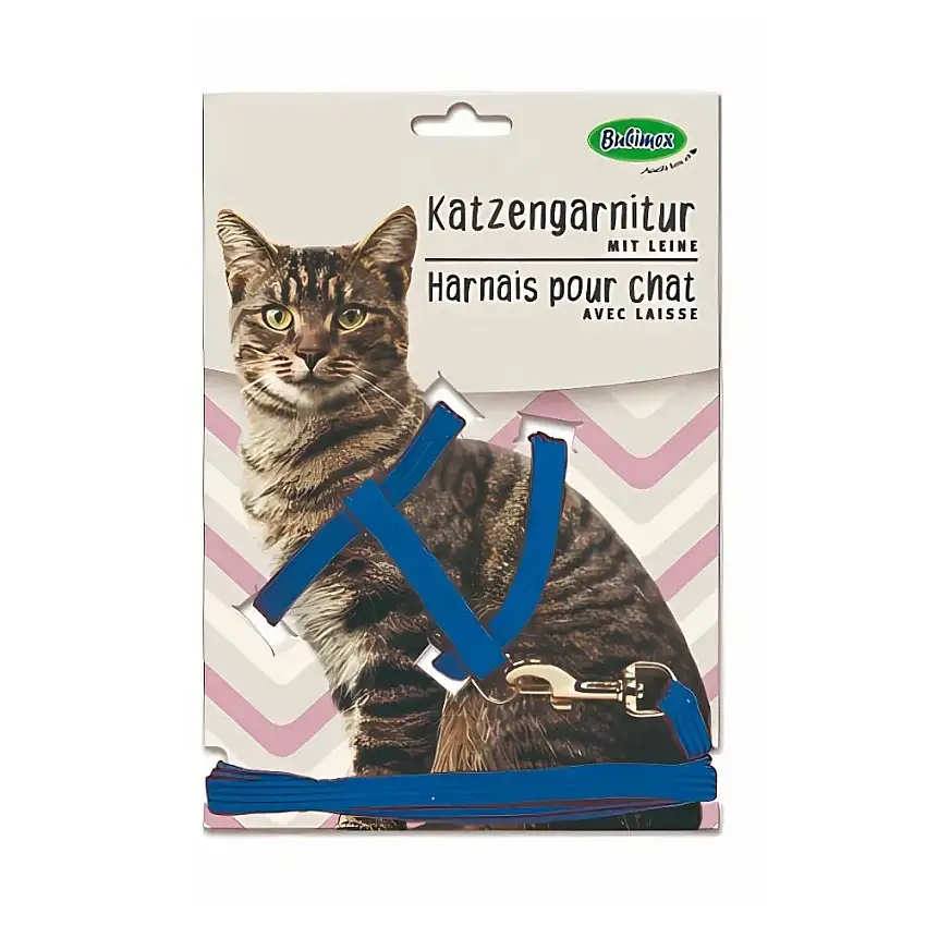 Bubimex Arnes y Correa Azul Ajustable para Gatos
