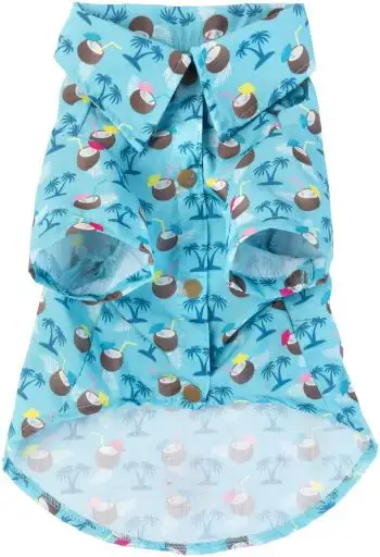 FuzzYard Camiseta Hawaiana Blue Oasis para Perros