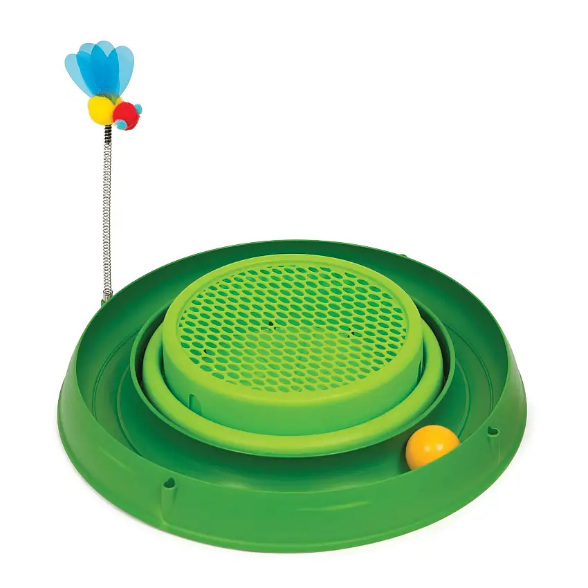 Juguete para gato circuito con bola + hierbas Play
