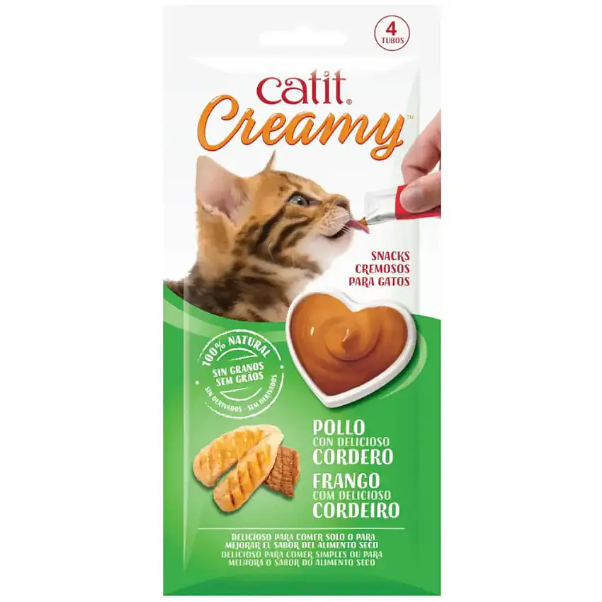 Catit Creamy Snack Pollo y Cordero Pack 4X10 g