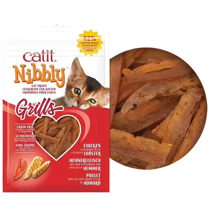 Catit Snack Nibbly Grills Pollo y Langosta Gatos 30 g