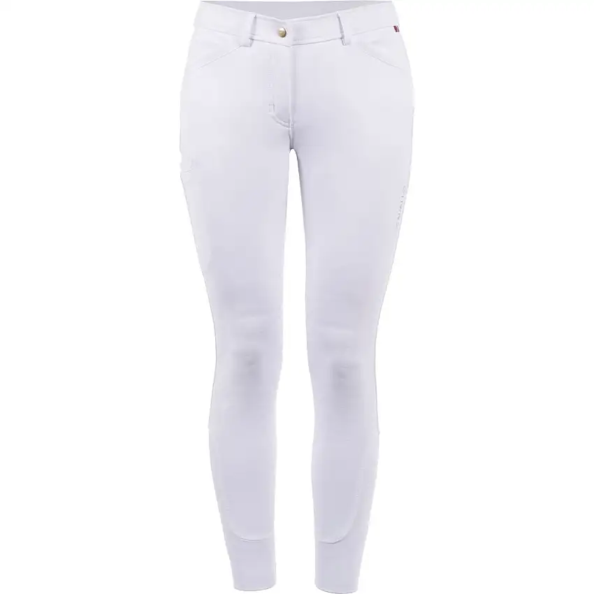 Cavallo Pantalones Dristy Grip Mobile Softshell Knee Grip Funcional Mujer Blanco