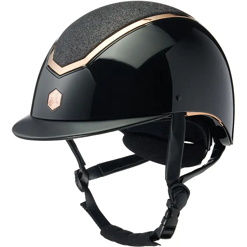 Charles Owen Casco Kylo Sparkly Black Gloss/Rose Gold